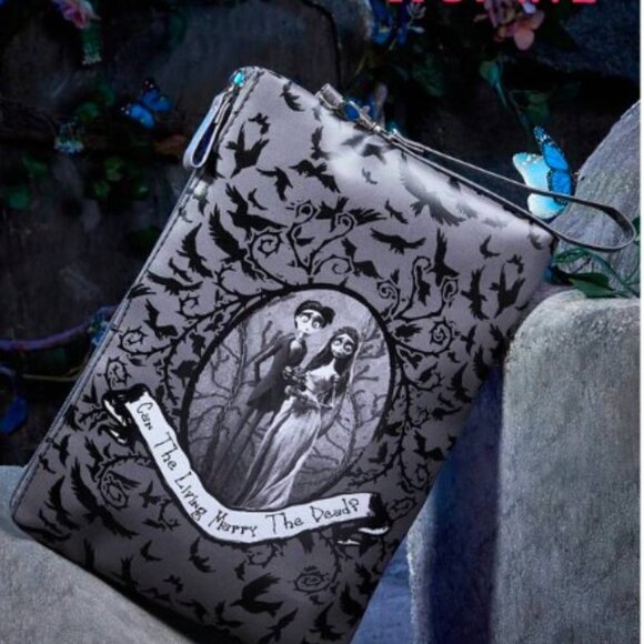 Corpse Bride Wristlet Zipper Bag PU 9x12 Romwe - Picture 2 of 5